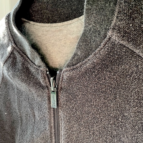 Original Penguin Reversible Gray Bomber Zip Up Cardigan Sweater - size small - Picture 3 of 3